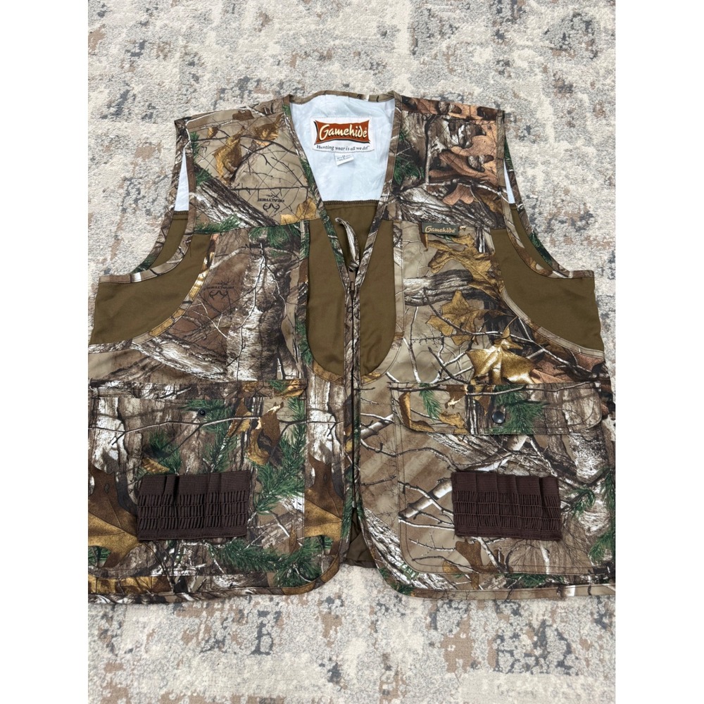 Gamehide Mens Realtree Xtra Camo Hunting Vest Shell Loops 3CV Brown Large